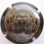 Marque : BRICOUT N° Lambert : 12 Couleur : Noir et or Description : Cartouche surmonté d'une croix et entouré de deux guerriers  Emplacement : 