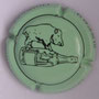 Marque : RIGAUT Etienne N° Lambert : 7 Couleur : Vert pâle et noir Description : Ours et bouteille - nom de la marque Emplacement : 