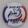 Marque : COLLIN Jean N° Lambert : NR8Couleur : Fond Blanc, contour bleu, blanc, rouge Description : Rugby France 2019 - Nom du producteur Emplacement :