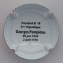 Marque : LHUILLIER Philippe N° Lambert : 25s verso Couleur : Contour bleu, blanc, rouge Description : Georges Pompidou - nom de la marque Emplacement : 