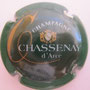 Marque : CHASSENAY D'ARCE N° Lambert : 3 Couleur : Contour vert Description : Armoiries et nom de la marque  Emplacement : 024-05-01