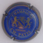 Marque : PATIS Ch N° Lambert : 4 clair Couleur : Bleu et or Description : Blason couronné et soutenu de par deux lions. Nom de la marque  Emplacement : Emplacement : 