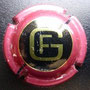 Marque : GYEJACQUOT N° Lambert : 2 Couleur : Contour Bordeaux Description : Lettres GF dorées dans un cercle noir  Emplacement : 
