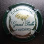 Marque : PAILLE Gérard N° Lambert : 1 Couleur : Contour vert foncé -   or brillant Description : Feuilles et grappes   de raisins - nom de la marque  Emplacement : 