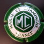 Marque : MARNE & CHAMPAGNE N° Lambert : 6 Couleur : Vert vif et blanc.  Description : Lettres MC dans un hexagone   Emplacement : 074-07-03