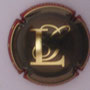 Marque :  LACOMBE Georges  N° Lambert : 1 Couleur : Gris et or, contour rouge Description : Initiales Emplacement : 066-06-01