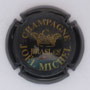 Marque : MICHEL Joël N° Lambert : 6 Couleur : Noir et or Description : Couronne et nom de la marque dans un double cercle noir Emplacement : 