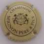 Marque : MIGNON Père & fils N° Lambert : 3 Couleur : Crème et noir Description : Blason contenant les lettres PMF surmonté d'une couronne ch‚teau et tenu par deux lions  Emplacement : 