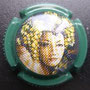 Marque : MIGNON Philippe N° Lambert : 19 Couleur : Contour vert foncé Description : Femme coiffée de   grappes de raisins  Emplacement : 