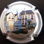 Marque : BONNET  N° Lambert : 1 Couleur : Contour argent. Polychrome.  Description : Maisons  Emplacement : 