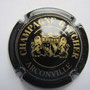Marque :  GAUCHER  N° Lambert : 4 Couleur :  Noir et or, inscription Arconville Description : Blason soutenu par deux lions  Emplacement : 054-02-03