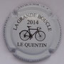 Marque : RICCUITI JC N° Lambert : NR Couleur : Fond blanc, dessin et lettre noire Description : Vélo - la grande boucle - nom de la marque  Emplacement : 