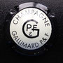 Marque :  GALLIMARD P 1 F N° Lambert : 2  Couleur :  Crème, contour noir Description : Initiales et nom de la   marque  Emplacement : 