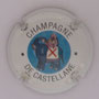 Marque : CASTELLANE (de) N° Lambert : 44 Couleur : Blanc, écriture noire, dessin polychrome Description : Cornac sur son éléphant avec tapis rouge X  Emplacement : 