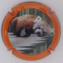 Marque : ARMAND Serge N° Lambert : 11-4 Couleur : Polychrome, contour orange Description : Panda roux 4/6 - Nom de la marque dans le bouchon  Emplacement : 