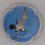 Marque : THIEBAUT Christine N° Lambert : 14 Couleur : Fond bleu, contour blanc Description : Rapace - Faucon pélerin Emplacement : 