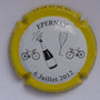 Marque : TISSIER Bernard N° Lambert : 11 Couleur : Contour Jaune, fond blanc Description : Tour de France - 6 juillet Epernay  Emplacement : 