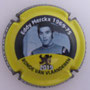Marque : ROUYER Philippe N° Lambert : 110a Couleur : Jaune, noir et blanc, contour noir Description : Portrait de Johan Museeuw e vainqueur Tour des Flandres 1993 - 1995 - 1998  - nom de la marque sur le contour  Emplacement : 