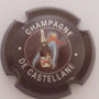 Marque : CASTELLANE (de) N° Lambert : 38 Couleur : Gris-violacé, écriture blanche, dessin Polychrome   Description : Bouteille et gitane   Emplacement : 