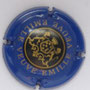 Marque : EMILLE (veuve) N° Lambert : 11 Couleur : Bleu, noir et or Description : Blason soutenu par deux lions dans un cercle noir  Emplacement : 