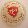 Marque : CHAUVET Marc N° Lambert : 7 Couleur : Crème et rouge Description : Lettres CM dans un cartouche noir  Emplacement : 024-07-03