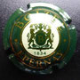 Marque : BOIZEL N° Lambert : 7 - type 2  Couleur : Vert, crème et or Description : B dans un blason entouré de deux lions  Emplacement : 