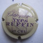 Marque :  RUFFIN Yves N° Lambert : 1 Couleur :  Crème, écriture mauve  Description : Blason champagne couronné  Emplacement : 096-08-01