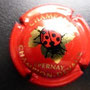 Marque : CHAMPION -   DEVAUX N° Lambert : 3 Couleur : Rouge, Or et noir Description : Coccinnellle sur une feuille de vigne  Emplacement : 
