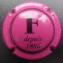 Marque : FAUCHON N° Lambert : 3 Couleur : Fushia et noir Description : lettre F dans un cercle  Ref perso : 