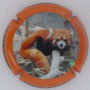 Marque : ARMAND Serge N° Lambert : 11a Couleur : Polychrome, contour orange Description : Panda roux 2/6 - Nom de la marque dans le bouchon  Emplacement : 