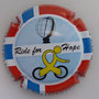 Marque : COURTY - LEROY N° Lambert : 27b Couleur : Fond bleu ciel, cycliste jaune Description : Ride for Hope. Drapeau norvégien et nom de la marque sur contour   Emplacement : 