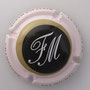 Marque : FAY Michel N° Lambert : 41e Couleur : Contour rose pâle Description : Initiales "FM" dans un cercle noir - nom de la marque Emplacement : 