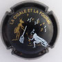 Marque : BARON Albert N° Lambert : 12 Couleur : Fond noir Description : La cigale et la fourmi - nom de la marque  Emplacement : 