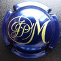 Marque :  MARNIQUET Jean-Pierre N° Lambert : 8 Couleur :  Bleu vif métallisé et or Description : Initiales stylisées  Emplacement : 