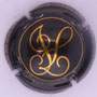 Marque : VERGNON Jean-Louis N° Lambert : 11 Couleur : Noir et or Description : Initiales stylisées  Emplacement : 