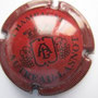 Marque : AUTREAU LASNOT N° Lambert : 8 Couleur : Bordeaux et noir striée Description : Initiales dans un blason entouré de deux grappes  Emplacement : 004-07-03