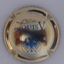 Marque : DELOUVIN - BAGNOST N° Lambert : 16 Couleur : Or et bleu Description : Cuvée Louis V - nom de la marque  Emplacement : 