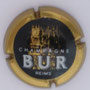 Marque : BUR N° Lambert : 15 Couleur : Contour or, noir et blanc  Description : Cathédrale de Reims ? et nom de la marque  Emplacement : 