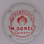 Marque : GONEL Maurice N° Lambert : 2 Couleur : Blanc et rouge Description : Intiales MG dans blason - nom de la marque  Emplacement : 