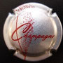 Marque : GENERIQUE  N° Lambert : 757a Couleur : Argent et rouge Description : Inscription Champagne en lettres cursives et bulles  Ref perso : 