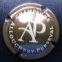 Marque : ALLOUCHERY - PERSEVAL N° Lambert : 4 Couleur : Marron et crème Description : Nom du producteur au-    dessus des initiales AP  Emplacement : 