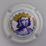 Marque : COUTIN HENRI N° Lambert : 2h Couleur : fond blanc avec fleur de lys, portrait bleu Description : Louis XI - nom de la marque  Emplacement : 