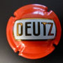 Marque : DEUTZ N° Lambert : 22 Couleur : Rouge, lettres or Description : Deutz dans un cartouche blanc au contour or. Diam. 30  Emplacement : 042-01-02