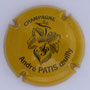 Marque : PATIS André N° Lambert : 9a Couleur : Jaune Orangé et noir Description : Feuille de vigne - nom de la marque Emplacement : 