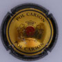 Marque : POL CARSON N° Lambert : 2 - petit cercle Couleur : Or, contour noir Description : Initiales dans blason surmonté d'une couronne et soutenu par deux lions Emplacement : 