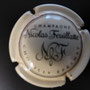 Marque : FEUILLATTE Nicolas N° Lambert : 30d Couleur : Crème et noir  Description : CHAMPAGNE et lettres NF stylisées   Emplacement : 052-01-02