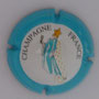Marque : GENERIQUE  N° Lambert : 655c Couleur : Contour bleu turquoise Description : Femme tenant une flûte de Champagne, avec une tête en forme d'étoile or et une longue robe bleue et blanche  Ref emplacement : 