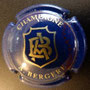 Marque : BERGERE A. N° Lambert : 14b Couleur : Bleu et Or Description : Cep de vigne portant une   bouteille de champagne et une coupe  Emplacement : 010-03-05