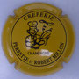 Marque : CREPERIE PERRETTTE ET ROBERT MILLON N° Lambert : NR2 Couleur : Fond jaune, écriture noir Description : Cuisinier faisant sauter une crèpe - Nom de la marque Emplacement : 