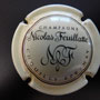 Marque : FEUILLATTE Nicolas N° Lambert : 31a - clair Couleur : Crème et noir  Description : CHAMPAGNE et lettres NF stylisées   Emplacement : 052-02-01